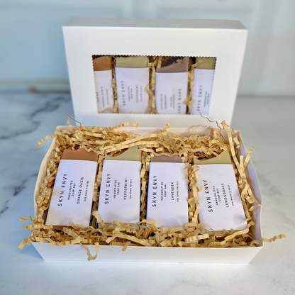 Each mini soap bar collection is approximately 60g and thoughtfully handcrafted using naturally derived plant-based ingredients, making this collection a wonderful treat for yourself or a thoughtful gift for someone special.